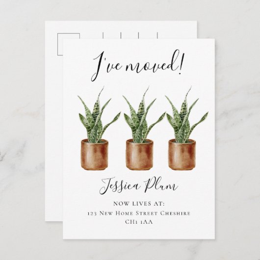 Eleganter Adresswechsel Ankündigungspostkarte (Vorne/Hinten)