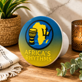 Eleganter afrikanischer Stammes-Trommel-Tanz Keram Keramikknauf