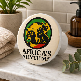 Eleganter afrikanischer Stammes-Trommel-Tanz Keram Keramikknauf