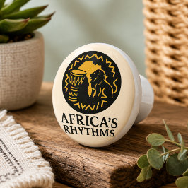 Eleganter afrikanischer Stammes-Trommel-Tanz Keram Keramikknauf