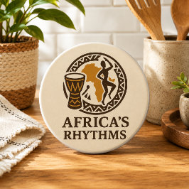 Eleganter afrikanischer Stammes-Trommel-Tanz Keram Keramikknauf