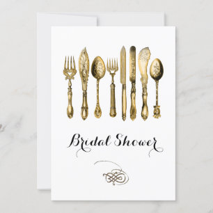 Eleganter Afternoon Tea Gold Weiß Einladung