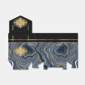 Eleganter Agate Marmor mit Gray Blue und Gold Geschenkschachtel (Ungefaltet)