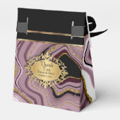 Eleganter Agate Marmor mit Mauve, Black und Gold Geschenkschachtel (Rückseite)