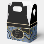 Eleganter Agate Marmor mit Schwarz, Gold und Blau Geschenkschachtel (Geöffnet)