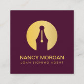 Eleganter Agent-Signatur für Darlehen Modernes Gol Quadratische Visitenkarte (Vorderseite)