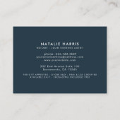 Eleganter Agent von Notar- und Gold- und Navy-Darl Visitenkarte (Rückseite)