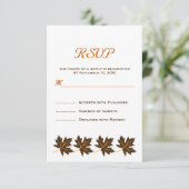 Eleganter Ahorn Blätter braune Hochzeit im Herbst  RSVP Karte (Stehend Vorderseite)