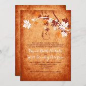 Eleganter Ahorn-Blätter Orange-Hochzeit im Herbst Einladung (Vorne/Hinten)