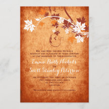 Eleganter Ahorn-Blätter Orange-Hochzeit im Herbst