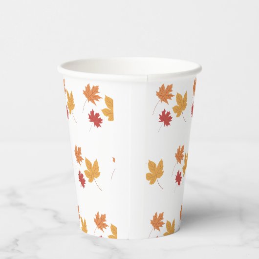 Eleganter Ahornblattmuster Papier-Cup Pappbecher (Rechts)