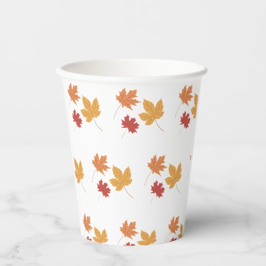 Eleganter Ahornblattmuster Papier-Cup Pappbecher (Vorderseite)