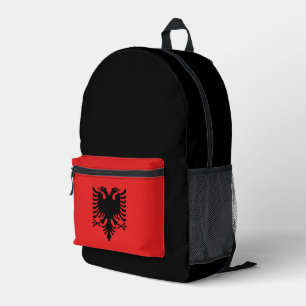 Eleganter Albanien-Rucksack, schwarz, albanische F Bedruckter Rucksack