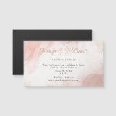 Eleganter Alkohol Tinte Gold Blush Pink Hochzeitsd Magnetkarte (Vorne/Hinten)