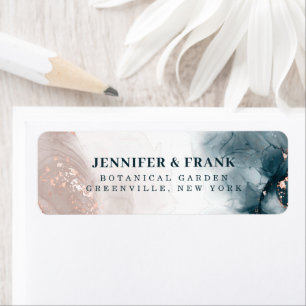 Eleganter Alkohol Tinte Gold Rosa Blau