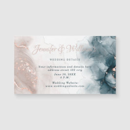 Eleganter Alkohol Tinte Gold Rosa Blau Magnetkarte