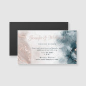 Eleganter Alkohol Tinte Gold Rosa Blau Magnetkarte (Vorne/Hinten)