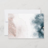 Eleganter Alkohol Tinte Gold Rosa Blau RSVP Karte (Rückseite)