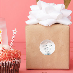 Eleganter Alkohol Tinte Gold Rosa Blau Runder Aufkleber