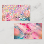 Eleganter Alkohol Tinte Holographic Glitzer Modern Visitenkarte (Vorne/Hinten)