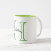 Eleganter Alphabet Brief H Lavender Eucalyptus Zweifarbige Tasse (VorderseiteRechts)