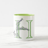 Eleganter Alphabet Brief H Lavender Eucalyptus Zweifarbige Tasse (Mittel)