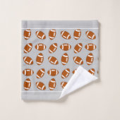 Eleganter American Football on Gray Badhandtuch Set (Waschlappen)