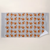 Eleganter American Football on Gray Strandtuch (Vorderseite)