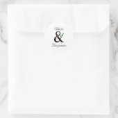 Eleganter Ampersand Hochzeitskleber Runder Aufkleber (Tasche)