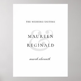 Eleganter Ampersand Minimal Moderne Hochzeit Poster