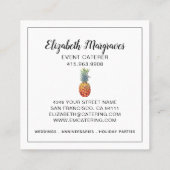 Eleganter Ananas-Eventplaner und Caterer Quadratische Visitenkarte (Rückseite)