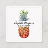 Eleganter Ananas-Eventplaner und Caterer Quadratische Visitenkarte (Vorderseite)