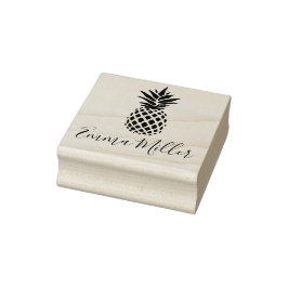 Eleganter Ananas-Individuelle Name-Signatur Gummistempel