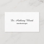 Eleganter Anästhesiologe mit Abstrakter Schwarzwei Visitenkarte (Rückseite)