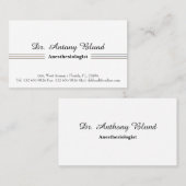 Eleganter Anästhesiologe mit Abstrakter Schwarzwei Visitenkarte (Vorne/Hinten)