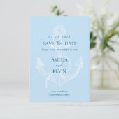 Eleganter Anchor Nautical Beach Save the Date (Stehend Vorderseite)