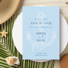 Eleganter Anchor Nautical Beach Save the Date