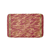 Eleganter Animal Print Burgundy Gold Chic Luxus Badematte (Vorderseite)