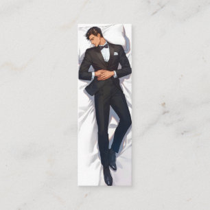 Eleganter Anime Man schlafen Mini Visitenkarte