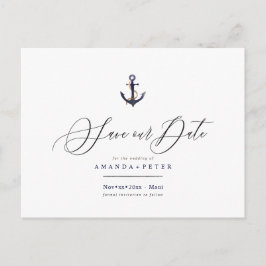 Eleganter Anker, Save the Date nautisch Postkarte