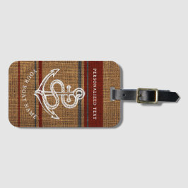 Eleganter Ankerstreifen Rustikaler nautischer Indi Gepäckanhänger