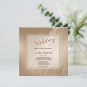 Eleganter antiker Goldmarmor Moderne Hochzeit Einladung (Stehend Vorderseite)