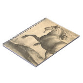 Eleganter antiker Stich des spanischen Pferds Notizblock (Linke Seite)