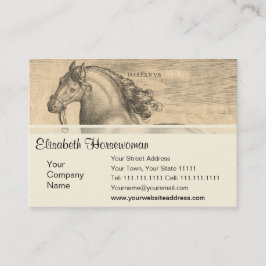 Eleganter antiker Stich des spanischen Pferds Visitenkarte
