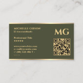 Eleganter Anwalt bei der Kanzlei Army Green Visitenkarte (Rückseite)