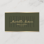 Eleganter Anwalt bei der Kanzlei Army Green Visitenkarte (Vorderseite)