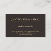 Eleganter Anwalt für Berufliche Führungskraft Dark Visitenkarte (Vorderseite)