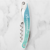 Eleganter Aqua-Blue Cork-Schrauböffner Kellnermesser (Vorderseite)