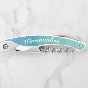 Eleganter Aqua-Blue Cork-Schrauböffner Kellnermesser