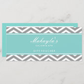 Eleganter Aquamarin Blue und Gray Zickzack Geschen (Vorne/Hinten)